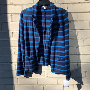 NWT Caslon Size M Navy Striped Blazer